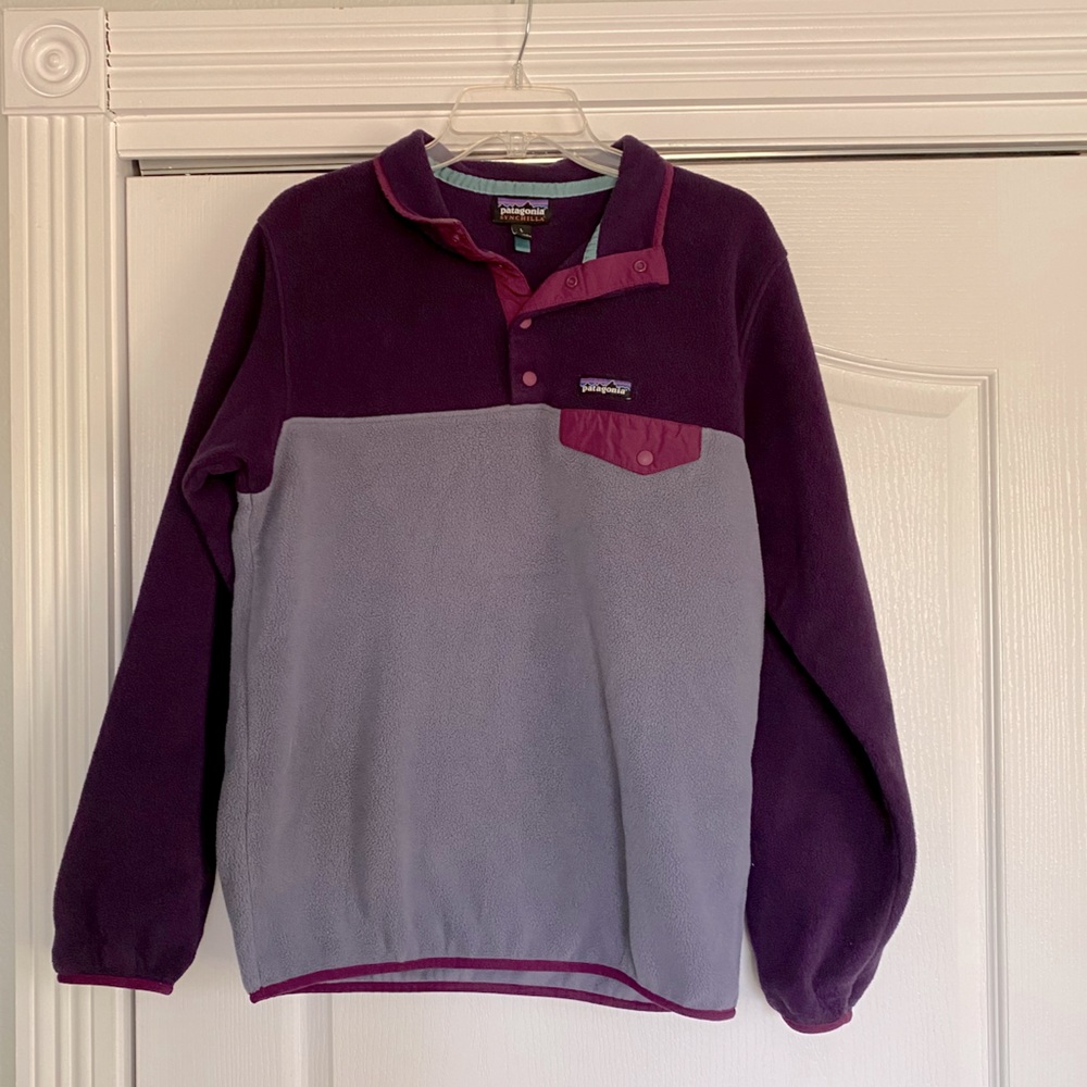 Women’s Purple Patagonia Half Button-up Sweatshirt
